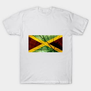 Flag of Jamaica - Tree Trunk Wood T-Shirt